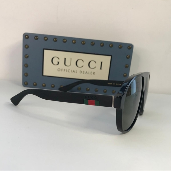 Gucci Men's GG0009S GG/0009/S 001 Black Retro Fashion Pilot Sunglasses 59mm - Picture 5 of 15